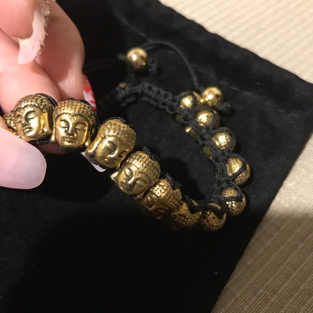 HEAVY GOLD PLATED BUDDHA Men’s BRACELET ~NEW - Picture 5 of 7
